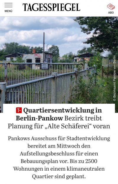 ‚Alte Schäferei-Pankow‘ | Autoarmes klimaneutrales Stadtquartier geplant